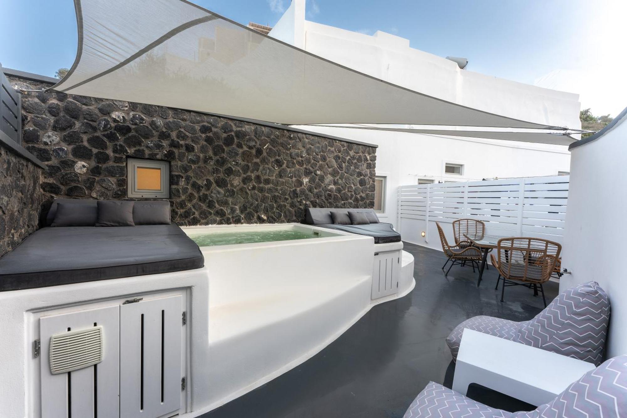 Sun Naam Home Santorini With Heated Jacuzzi Karterados  Ngoại thất bức ảnh